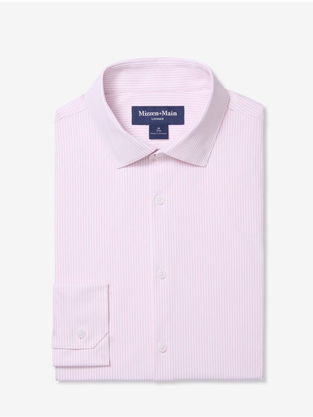Mizzen+Main Salt Banker Stripe Pink Medium Trim NWT